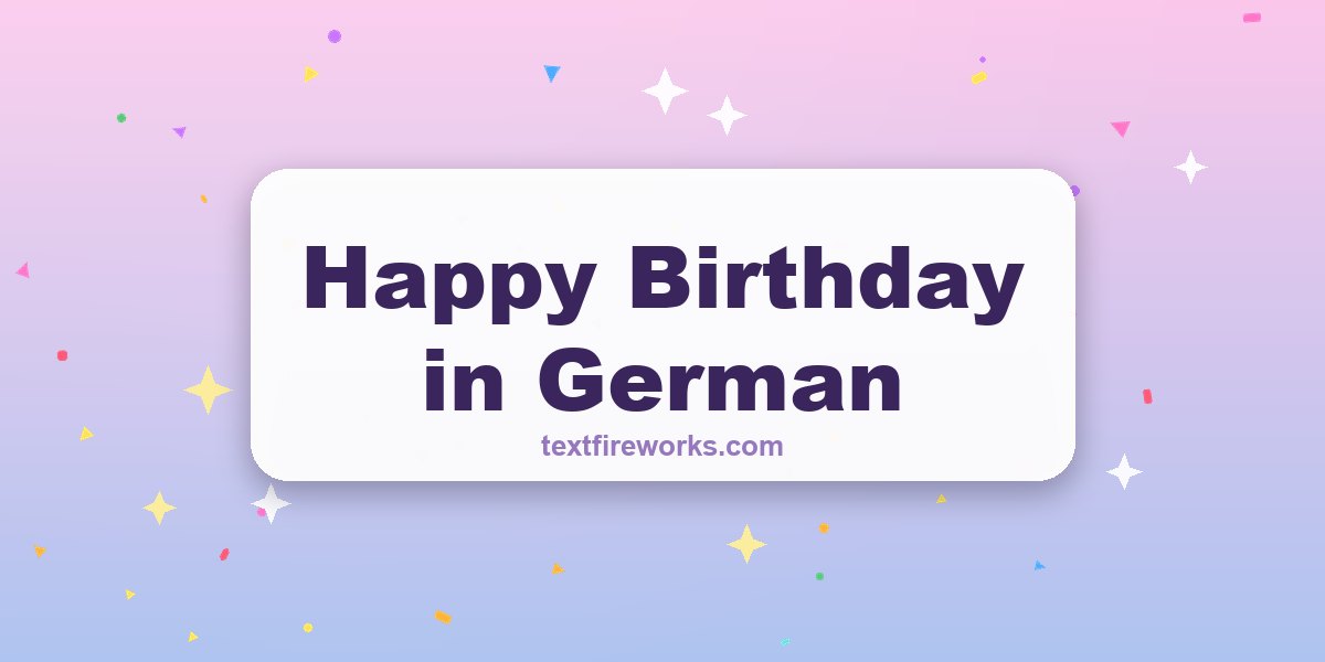 Happy Birthday in German