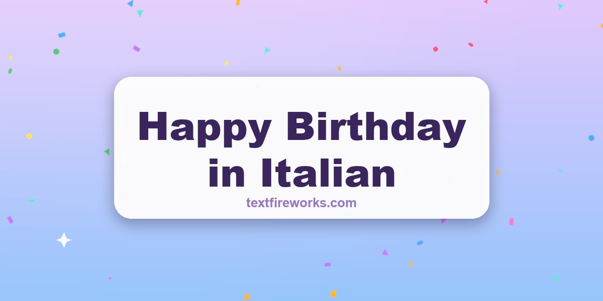 Happy Birthday in Italian
