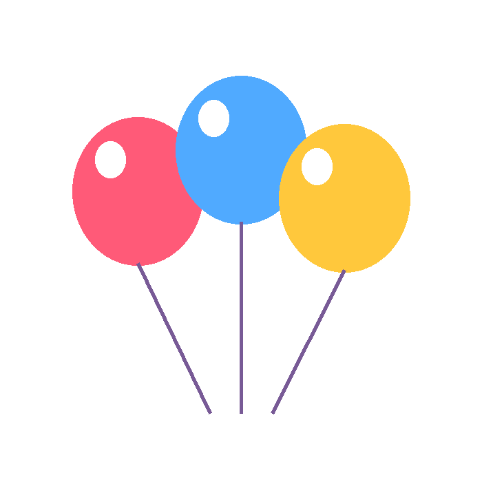 Free happy birthday balloons clipart PNG with transparent background