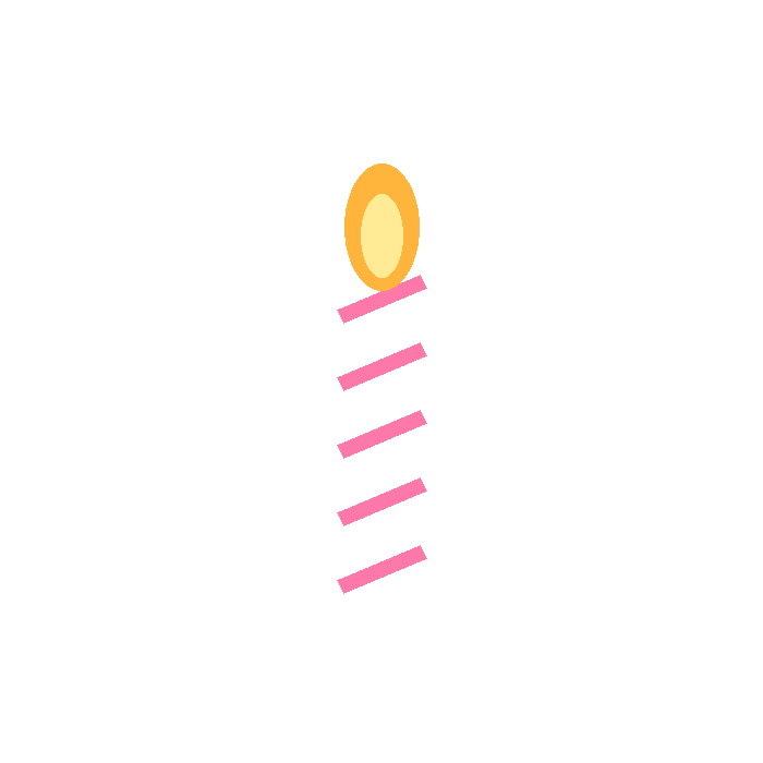 Free happy birthday candle clipart PNG with transparent background